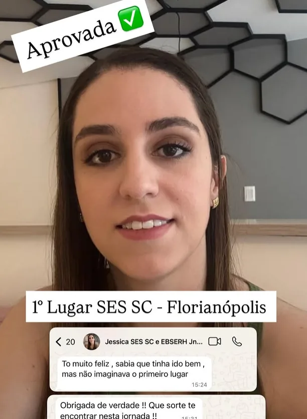Aprovada SES SC — 1º lugar Florianópolis