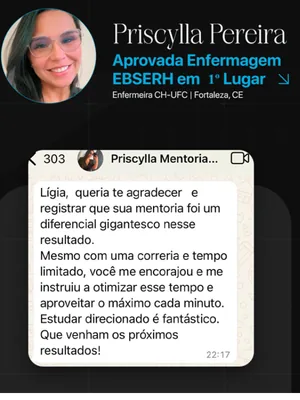 Depoimento Priscylla Pereira — Aprovada EBSERH 1º lugar